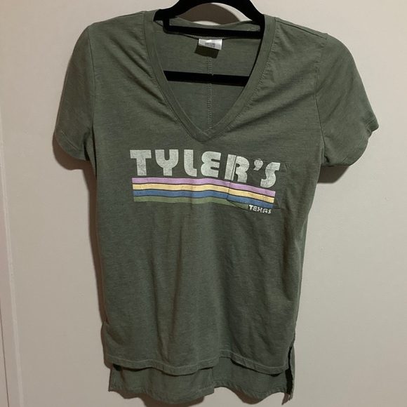 Tylers Tops - Tyler's Olive Graphic V-Neck Tee